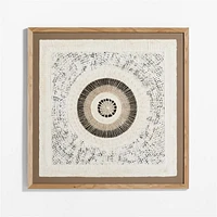 "Circulo de Papel" by Julio Laja Chichicaxtle 43"x43" in White Oak Frame Hand-Crafted Paper Wall Art