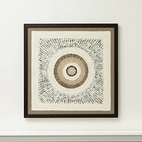 "Circulo de Papel" Framed Hand-Crafted Paper Wall Art 43"x43" by Julio Laja Chichicaxtle