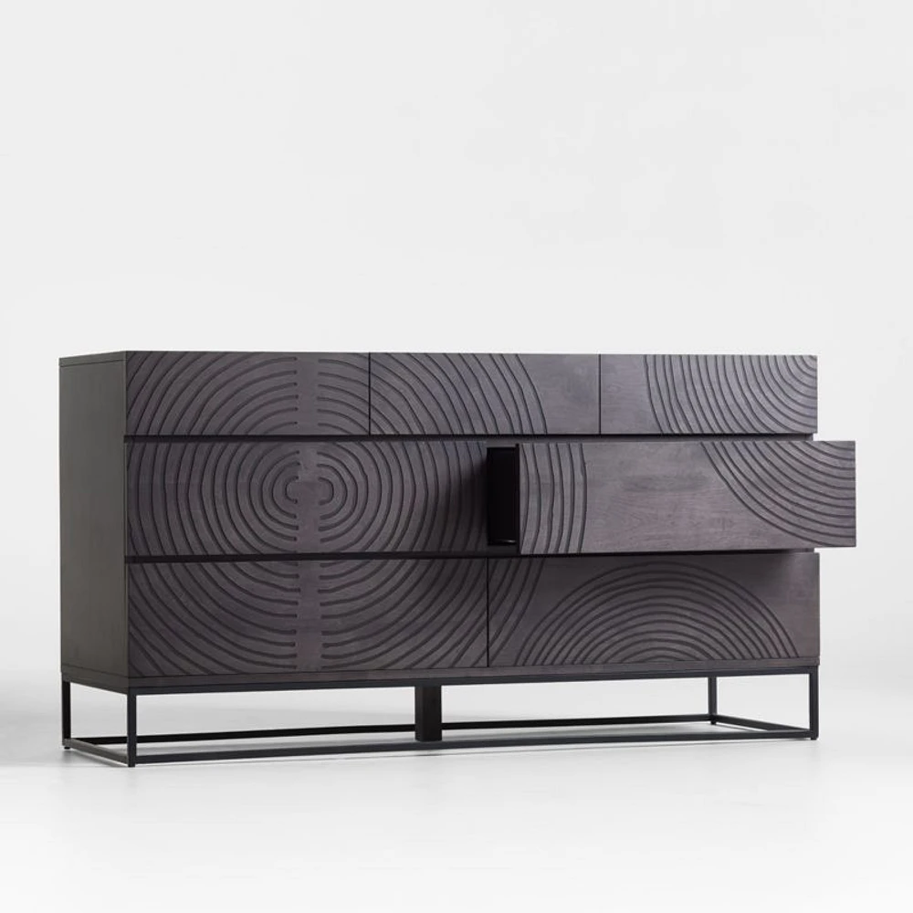 Circulus Black 7-Drawer Dresser