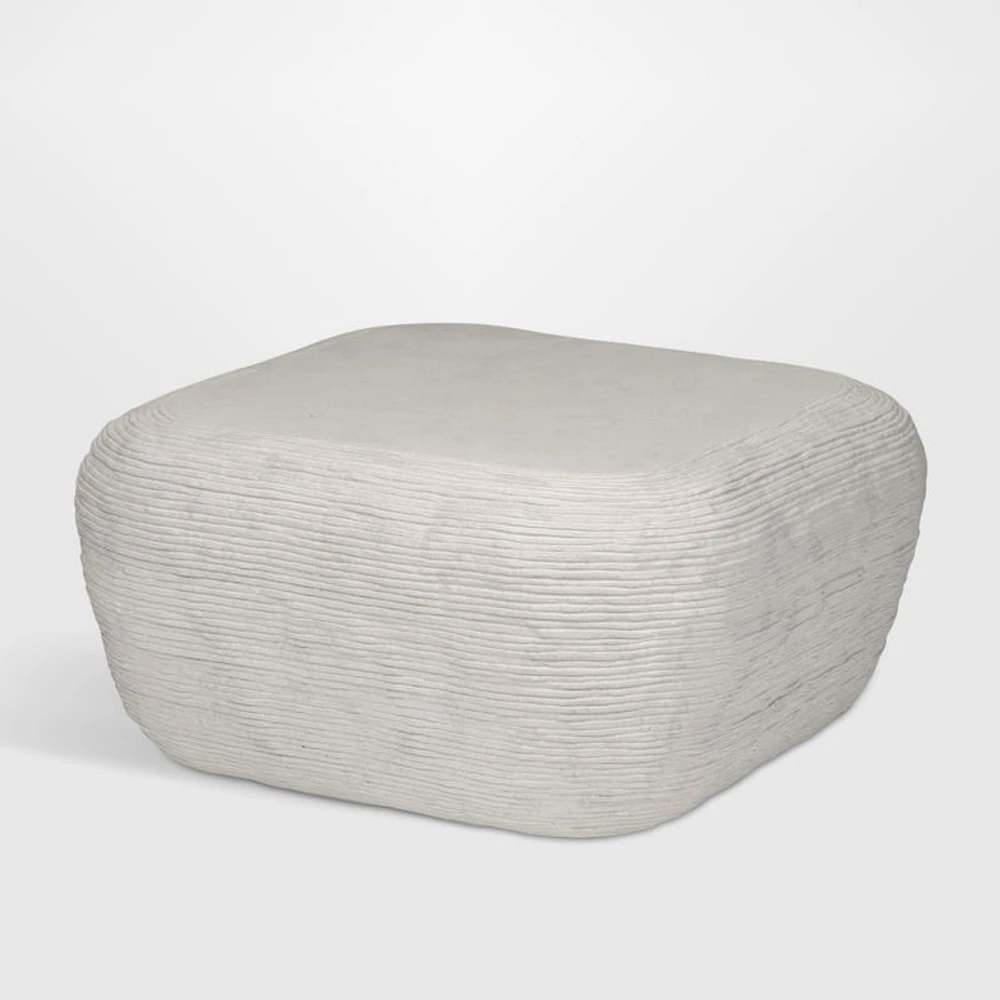 Cirri White Concrete 31.5" Rounded Square Coffee Table