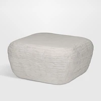 Cirri White Concrete 31.5" Rounded Square Coffee Table