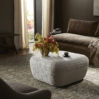 Cirri White Concrete 31.5" Rounded Square Coffee Table