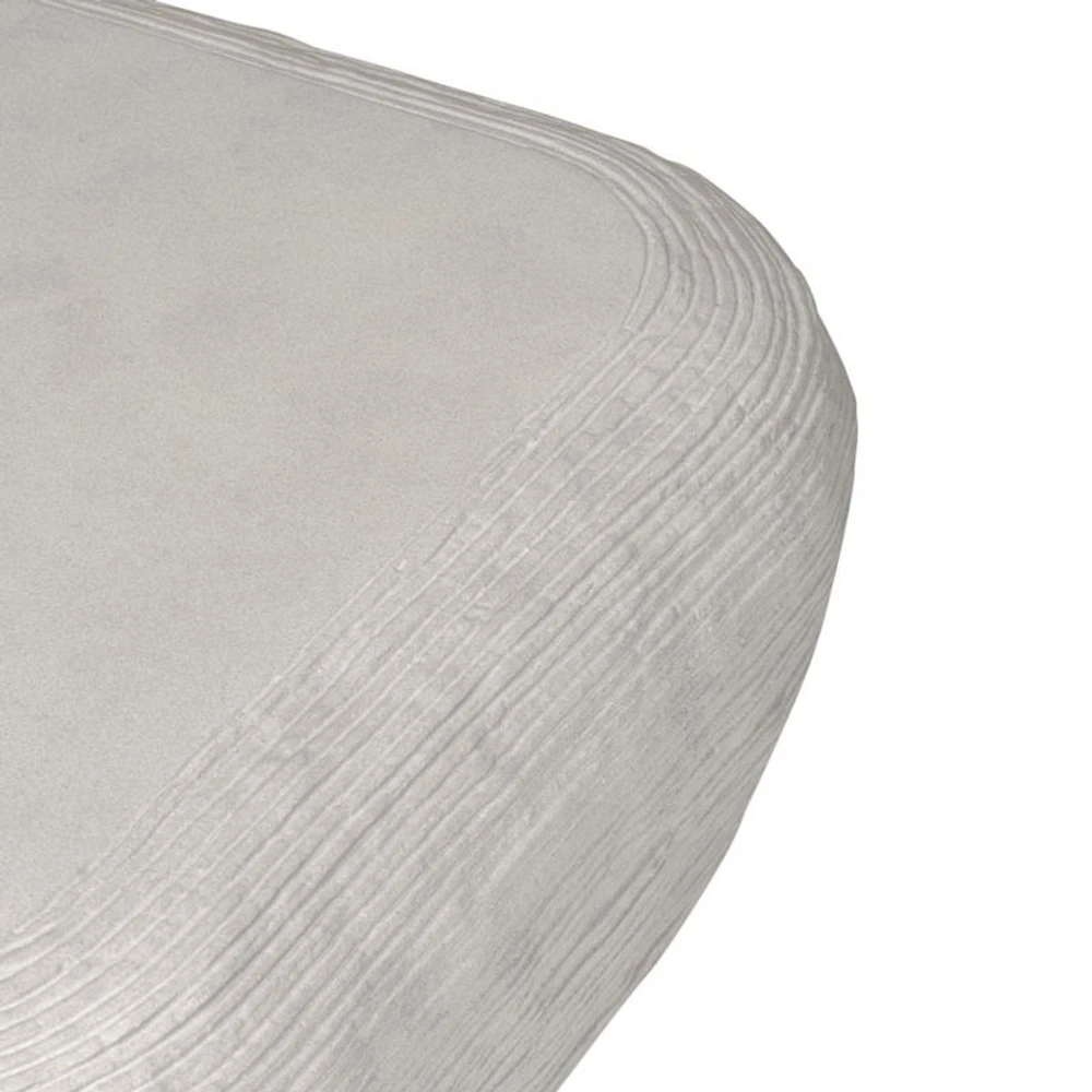 Cirri White Concrete 31.5" Rounded Square Coffee Table