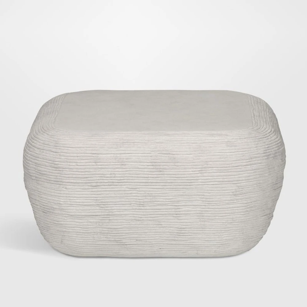 Cirri White Concrete 31.5" Rounded Square Coffee Table