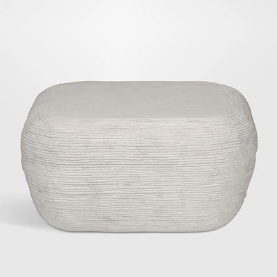Cirri White Concrete 31.5" Rounded Square Coffee Table