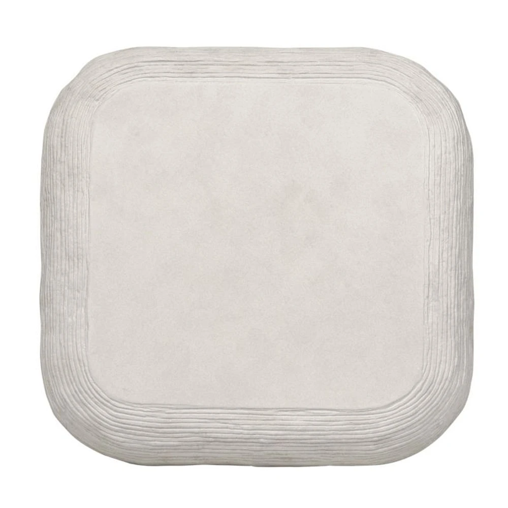Cirri White Concrete 31.5" Rounded Square Coffee Table