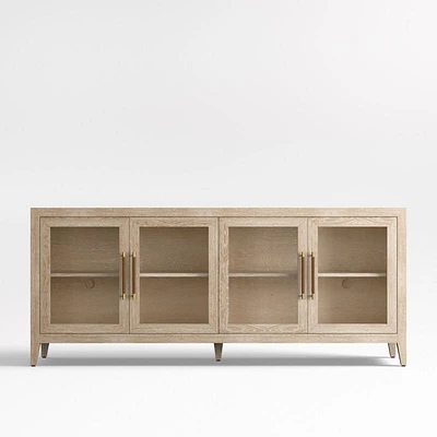 Clairemont 72" Natural Wood Storage Media Console