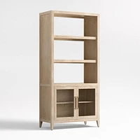Clairemont 78" Natural Wood 3-Shelf Storage Bookcase