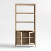 Clairemont 78" Natural Wood 3-Shelf Storage Bookcase