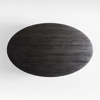 Clairemont Ebonized Oak Wood 60" Oval Coffee Table with Shelf