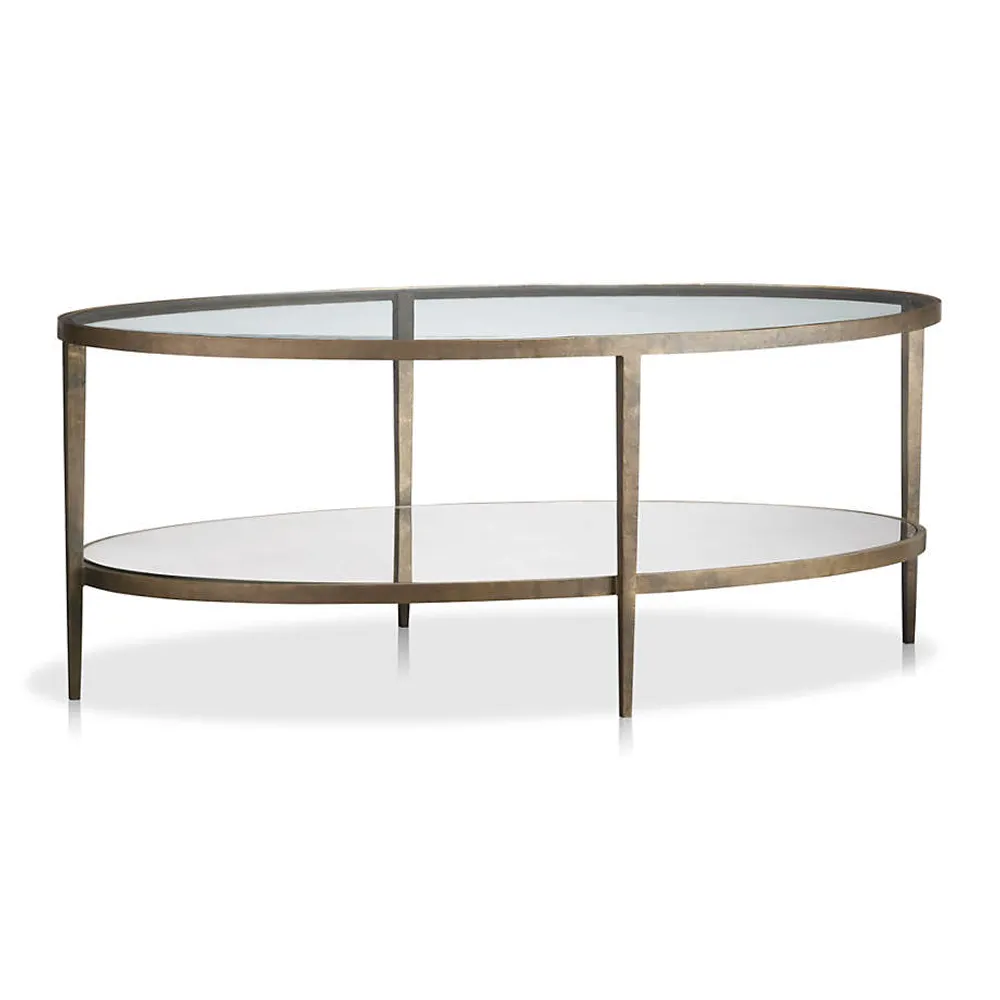 Clairemont Oval Natural Coffee Table with Shelf