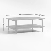 Clairemont Ebonized Oak Wood 48" Rectangular Coffee Table with Shelf