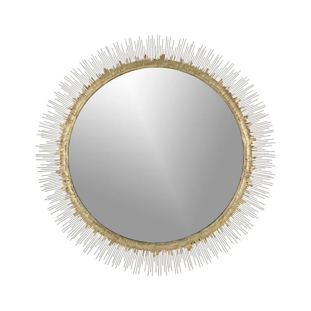 Clarendon Brass Large Round Wall Mirror 32"