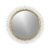 Clarendon Brass Large Round Wall Mirror 32"