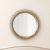 Clarendon Brass Large Round Wall Mirror 32"