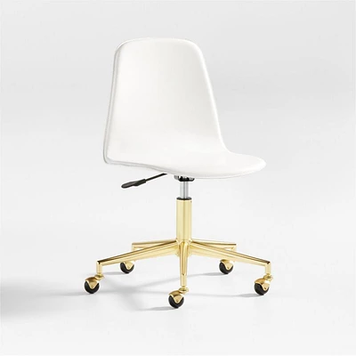 Class Act White and Gold Kids Desk Chair