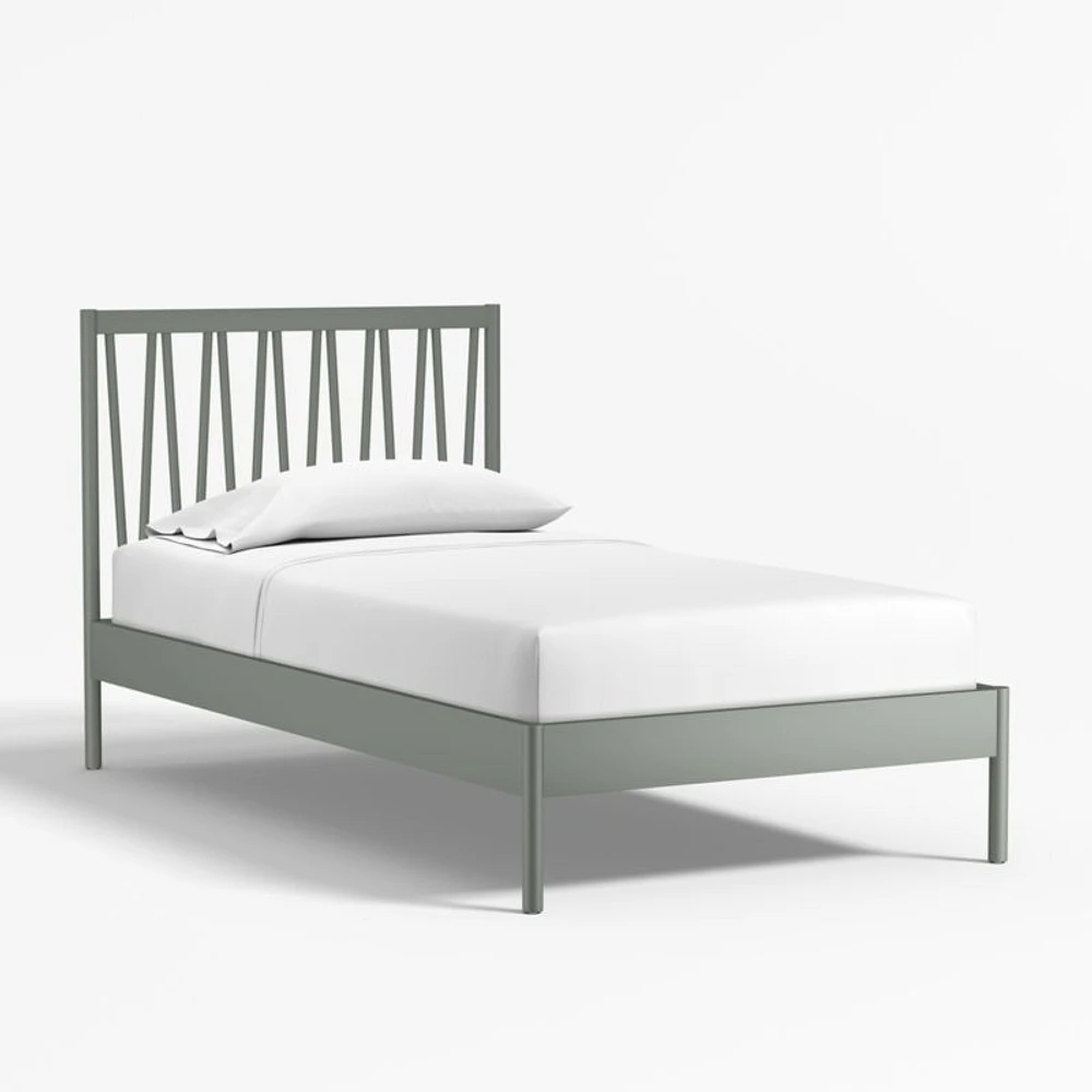 Classic Laurel Green Wood Kids Twin Bed