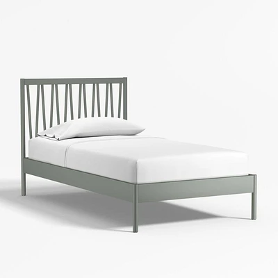 Classic Laurel Green Wood Kids Twin Bed