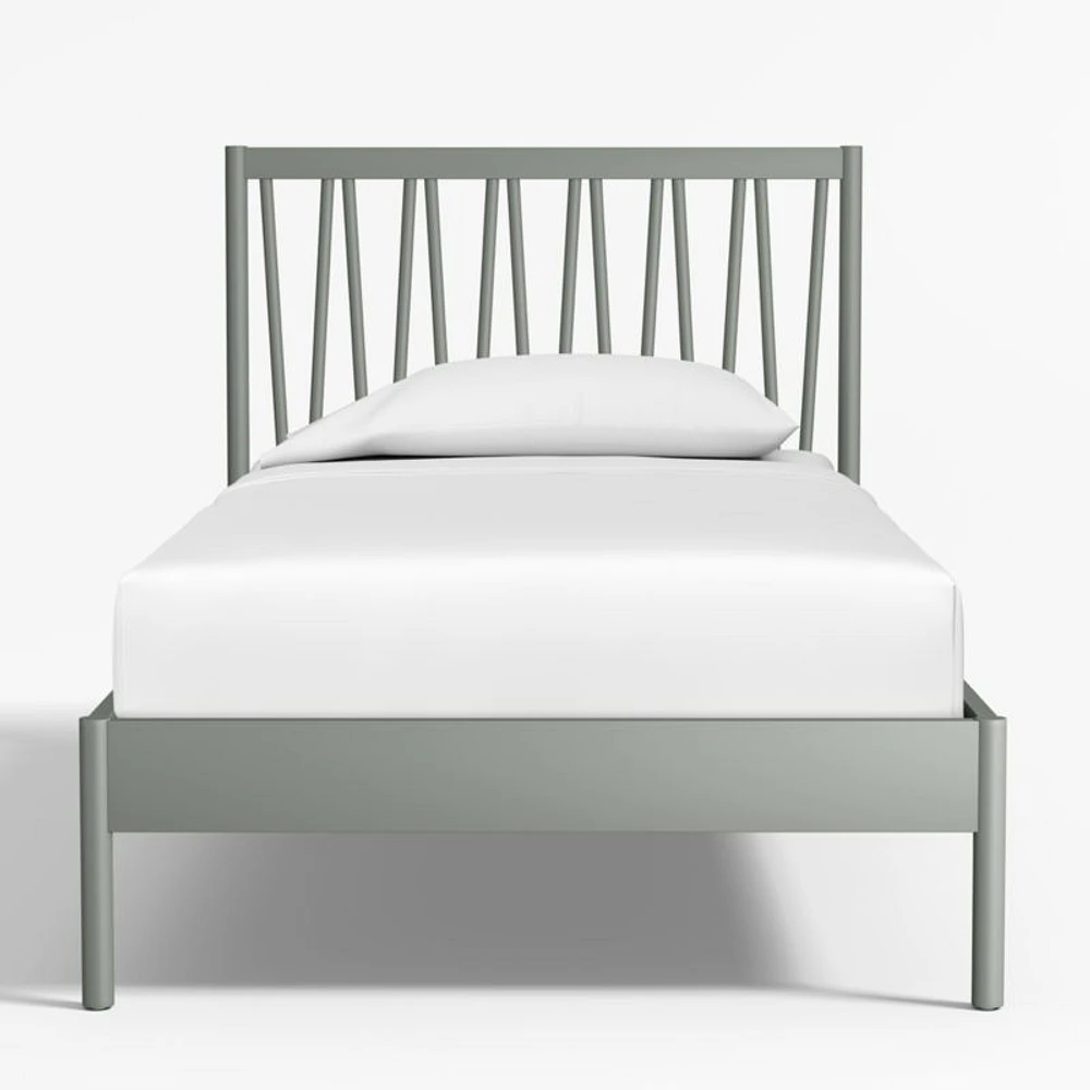 Classic Laurel Green Wood Kids Twin Bed