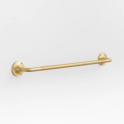 Classic Round Brushed Brass Bath Towel Bar 24"