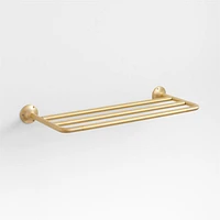 Classic Round Brushed Brass Wall-Mounted Bathroom Towel Rack