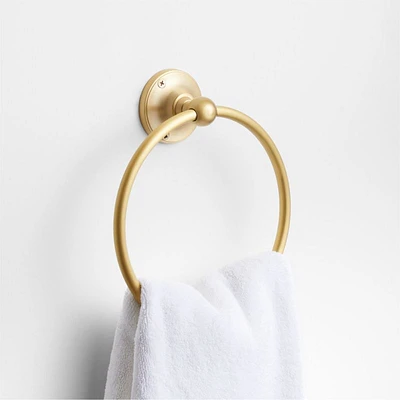 Classic Round Brushed Brass Bathroom Hand Towel Ring