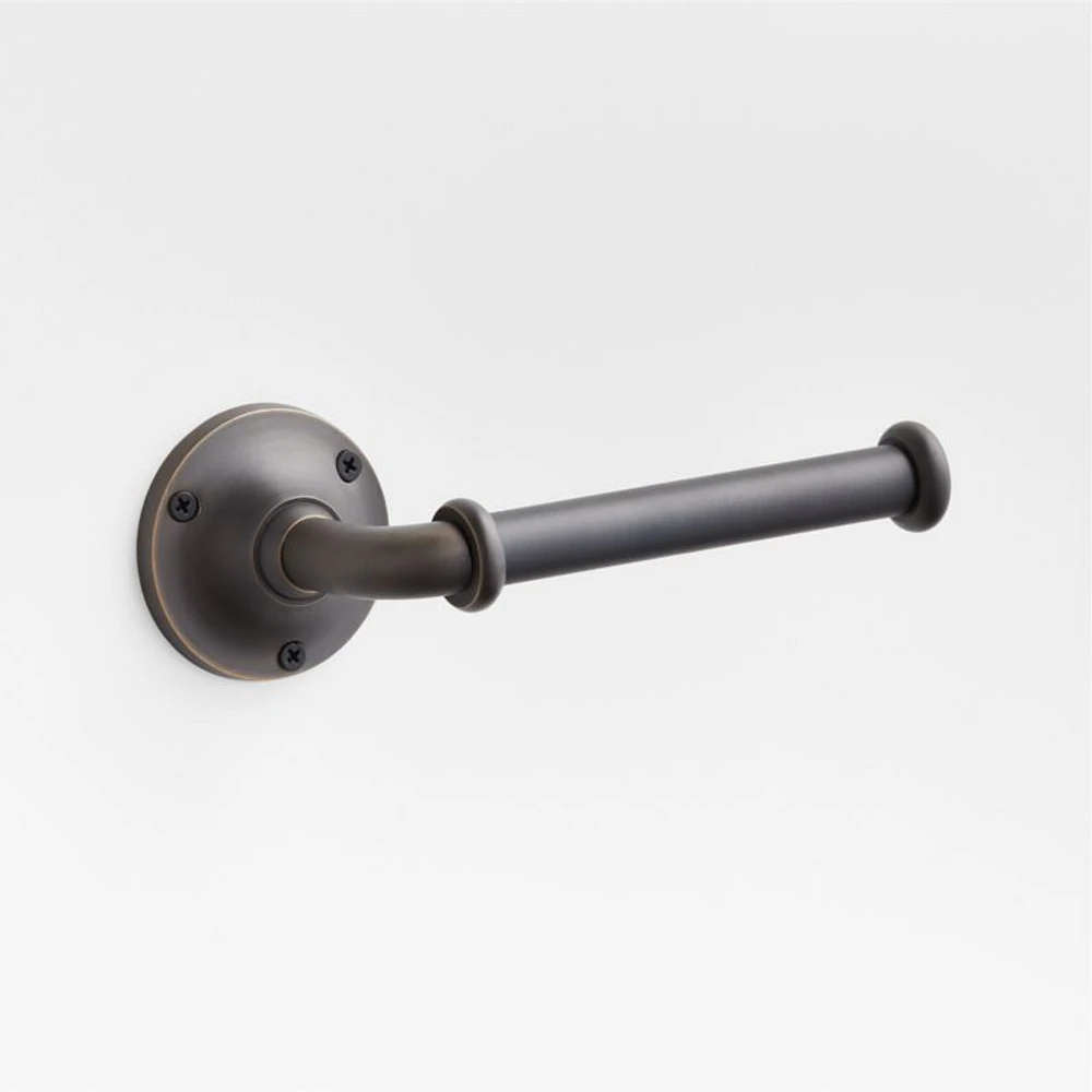 Classic Round Brushed Bronze Wall-Mounted Toilet Paper Holder