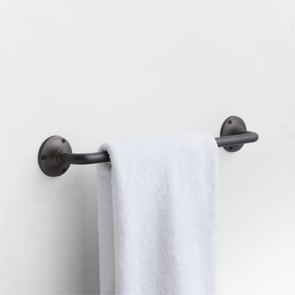 Classic Round Brushed Bronze Bath Towel Bar 18"
