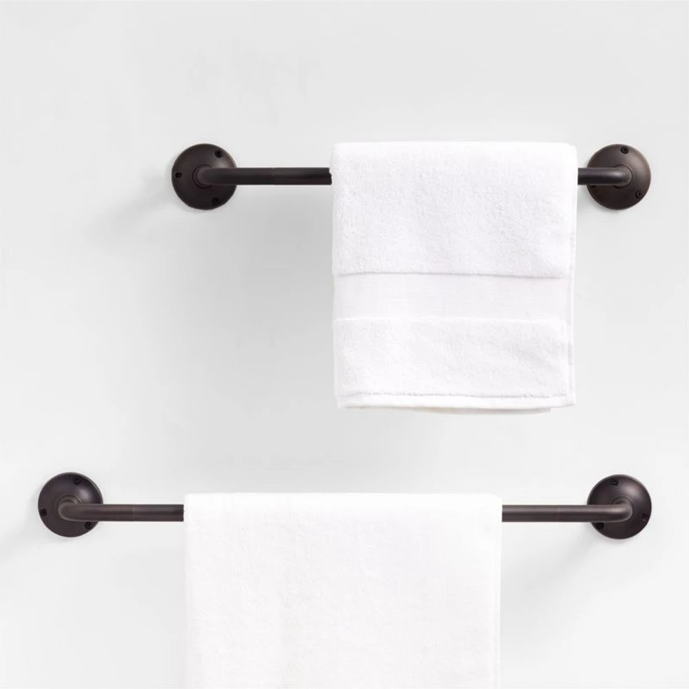Classic Round Brushed Bronze Bath Towel Bar 18"