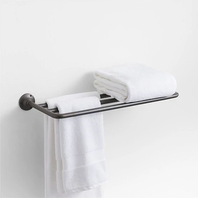 Classic Round Brushed Bronze Wall-Mounted Bathroom Towel Rack
