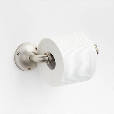 Classic Round Brushed Nickel Wall-Mounted Toilet Paper Holder