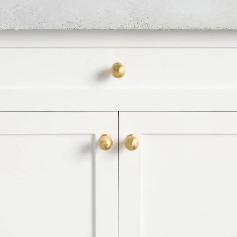 Classic Sphere Brushed Brass Cabinet Knob