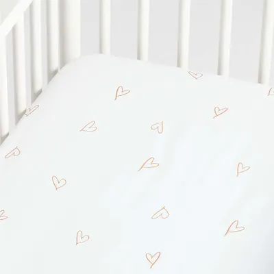 Clay Heart Organic Cotton Baby Crib Fitted Sheet by Leanne Ford