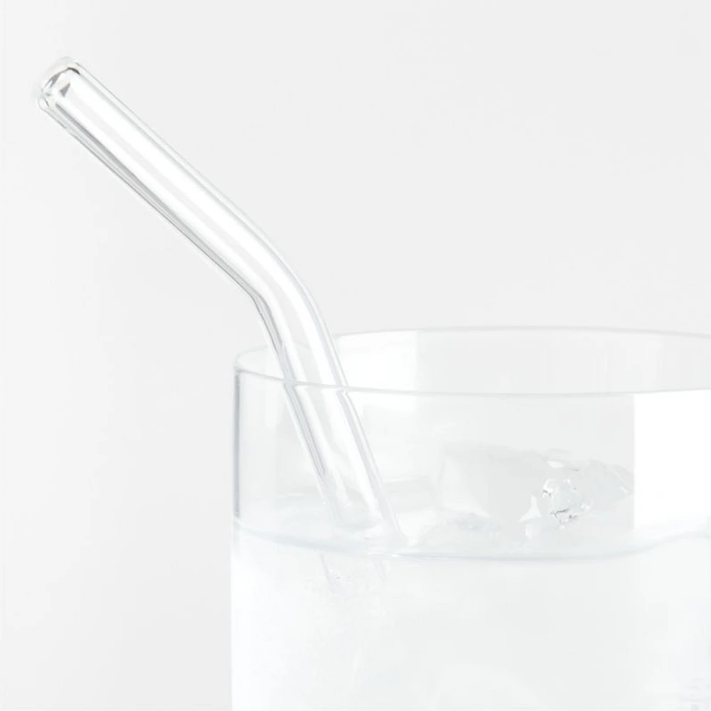 Clear Glass Straws, Set of 4