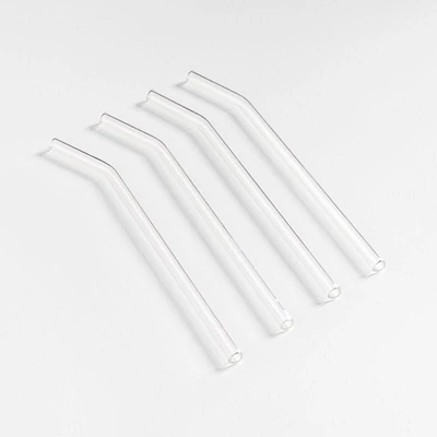 Clear Glass Straws, Set of 4