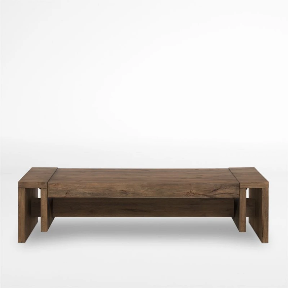 Cleave Brown Oak Wood 60" Rectangular Coffee Table