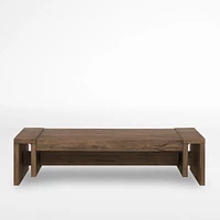 Cleave Brown Oak Wood 60" Rectangular Coffee Table