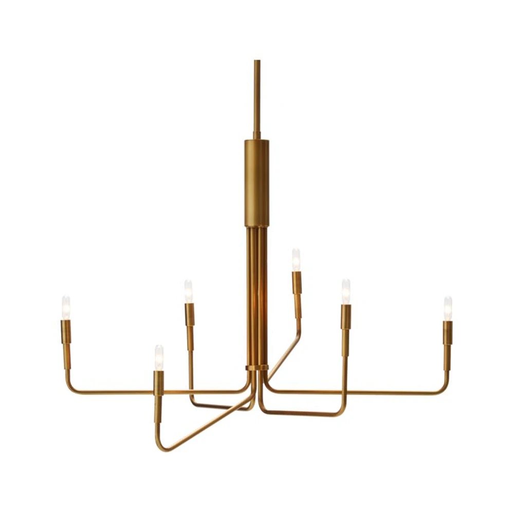 Clive 6-Arm Brass Chandelier Light