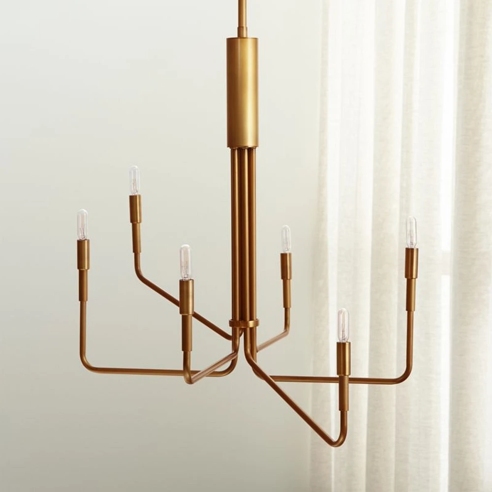 Clive 6-Arm Brass Chandelier Light