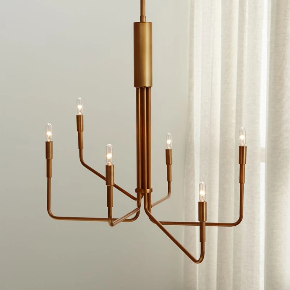 Clive 6-Arm Brass Chandelier Light