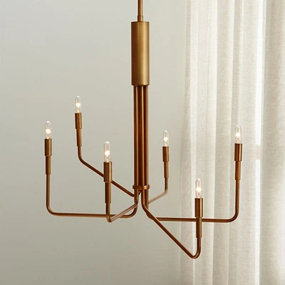 Clive 6-Arm Brass Chandelier Light