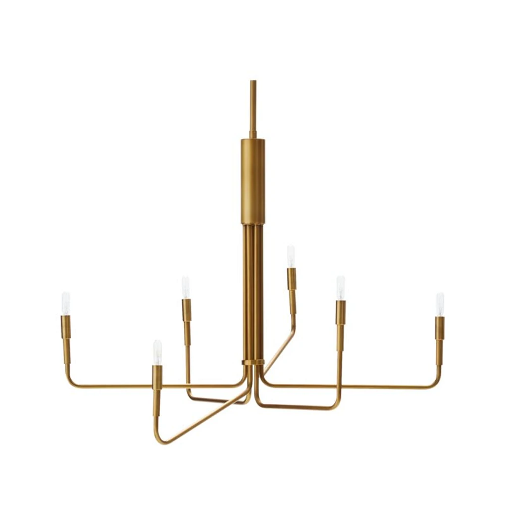 Clive 6-Arm Brass Chandelier Light