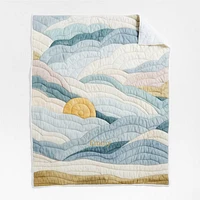 Cloud Embroidered Hand-Quilted Cotton Kids Twin Quilt