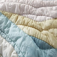 Cloud Embroidered Hand-Quilted Cotton Kids Twin Quilt