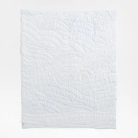 Cloud Embroidered Hand-Quilted Cotton Kids Twin Quilt