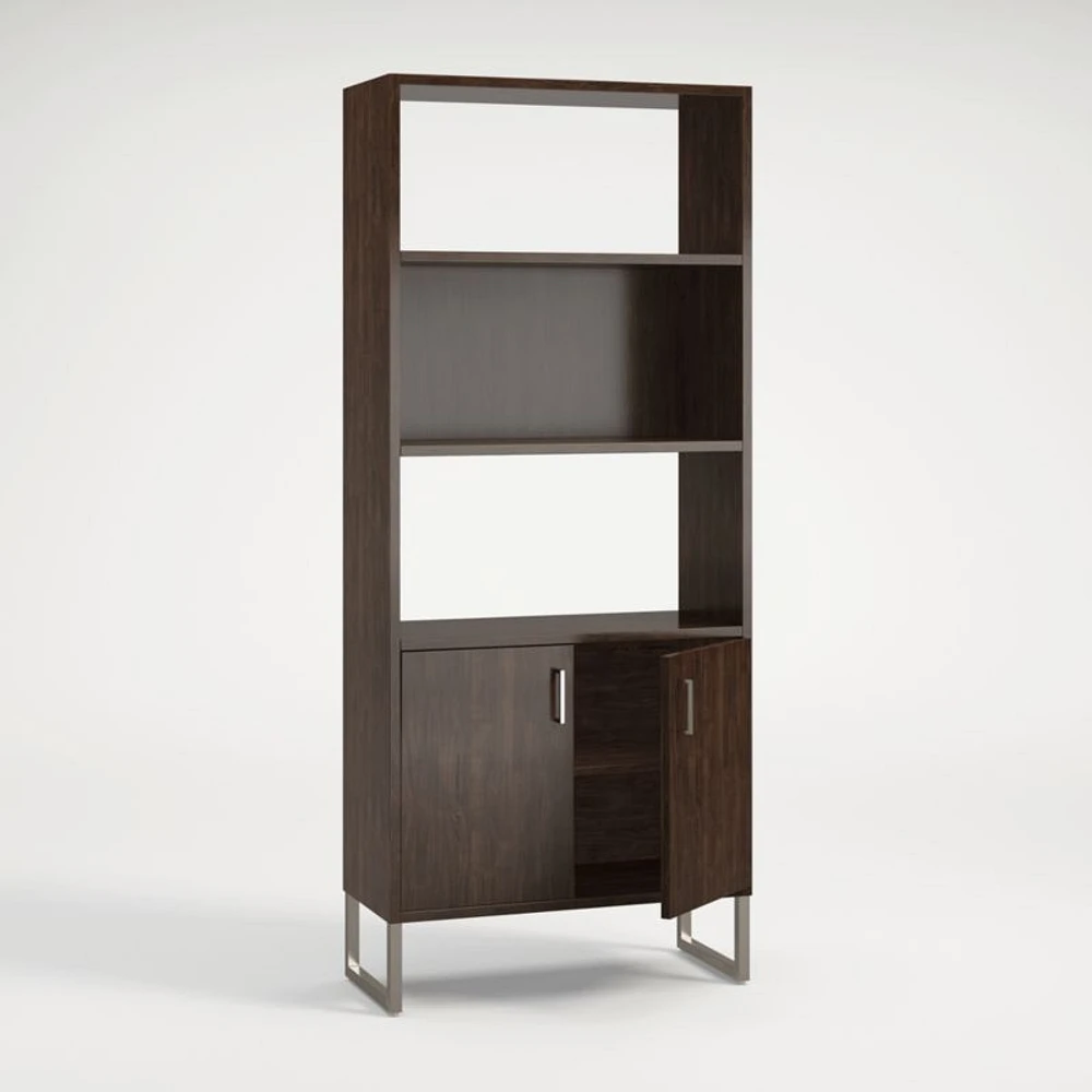 Clybourn Charcoal Cherry 32" Storage Bookcase