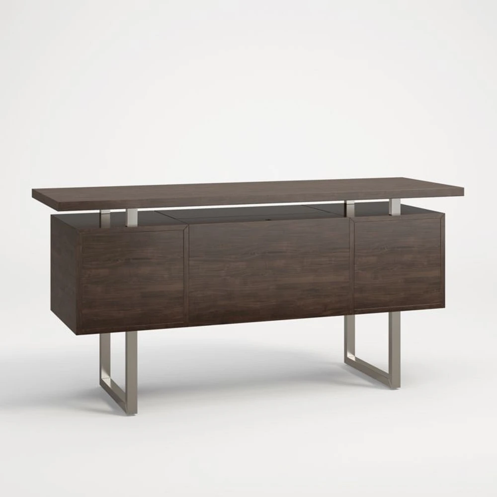Clybourn Charcoal Cherry Executive Desk