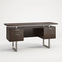Clybourn Charcoal Cherry Executive Desk