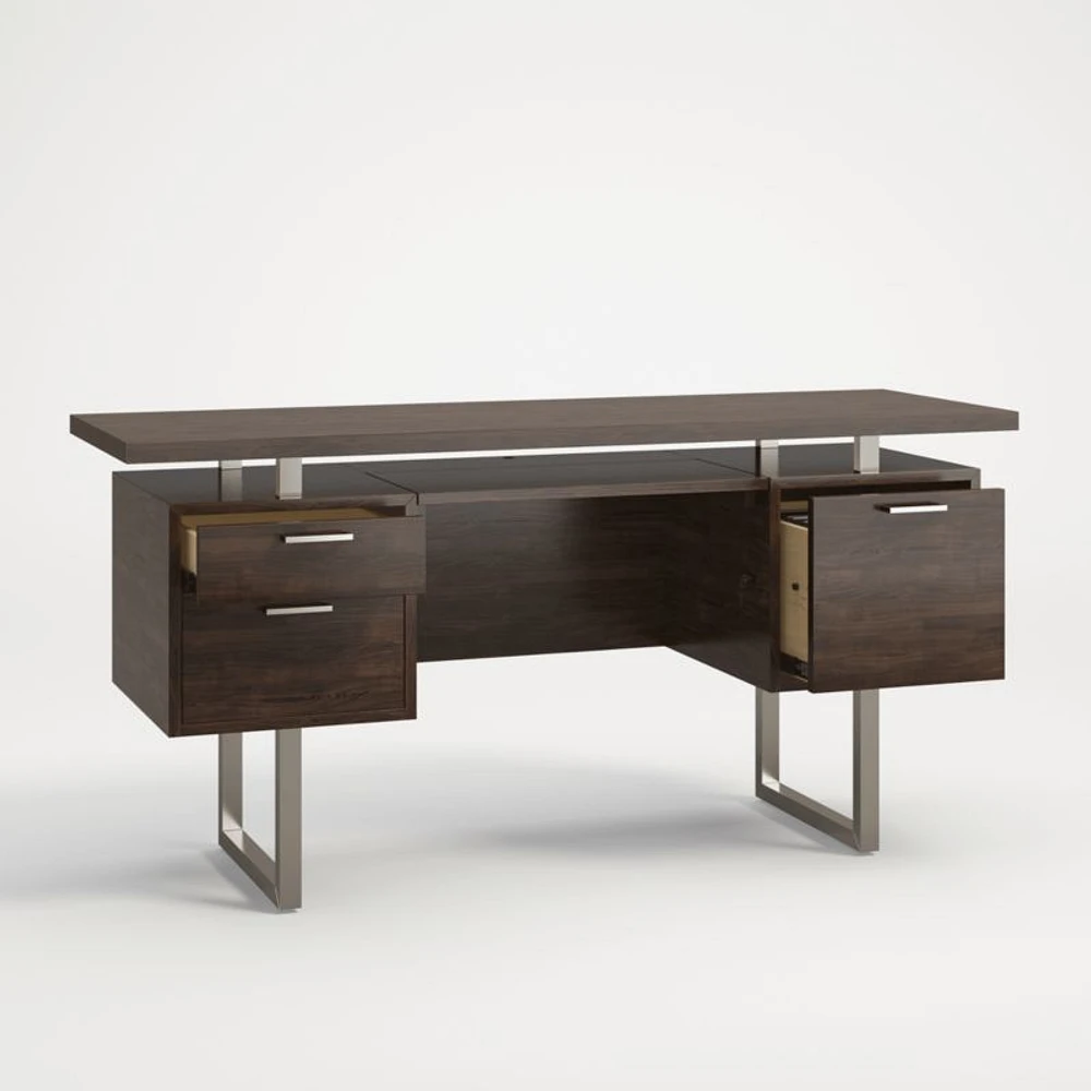 Clybourn Charcoal Cherry Executive Desk
