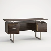 Clybourn Charcoal Cherry Executive Desk